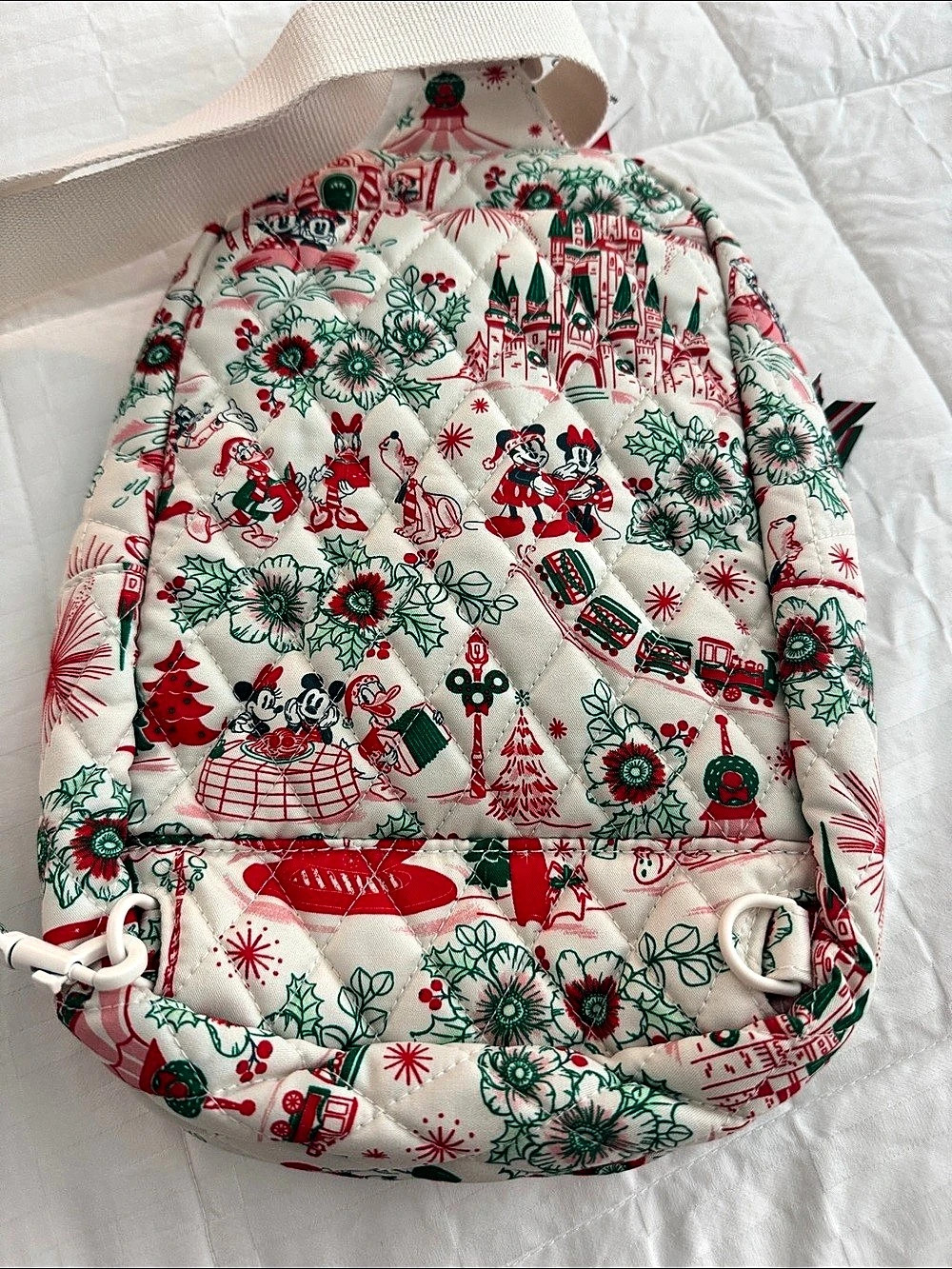 Vera Bradley x Disney Hallmark Holiday Ever After Lorman Sling Backpack Holiday - Picture 3 of 7